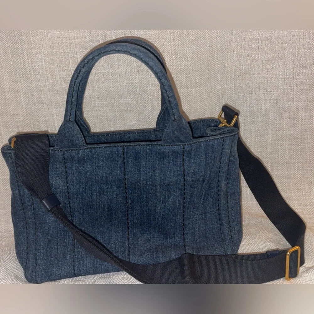 Prada Dark Blue Denim Tote - Picture 2 of 4